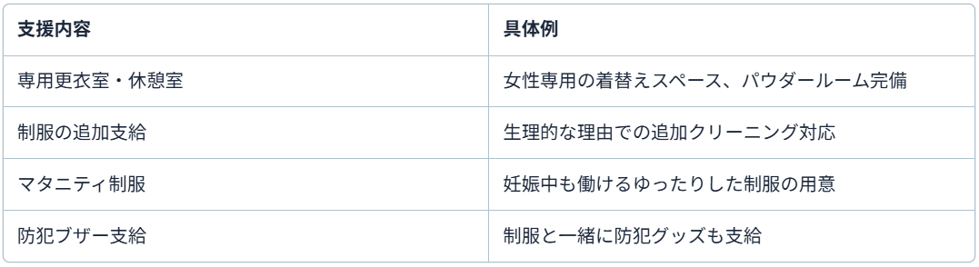 女性ドライバー支援制度と制服